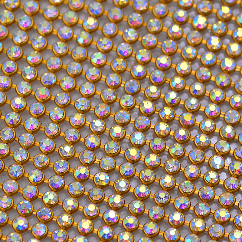 Hotfix Rhinestone Sheet - JUNAO 45*120cm Kristal AB Kain Berhias