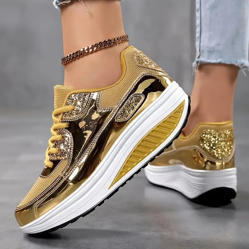 Guipure Lace Panel - Sepatu Olahraga Wanita Model Jala Datar