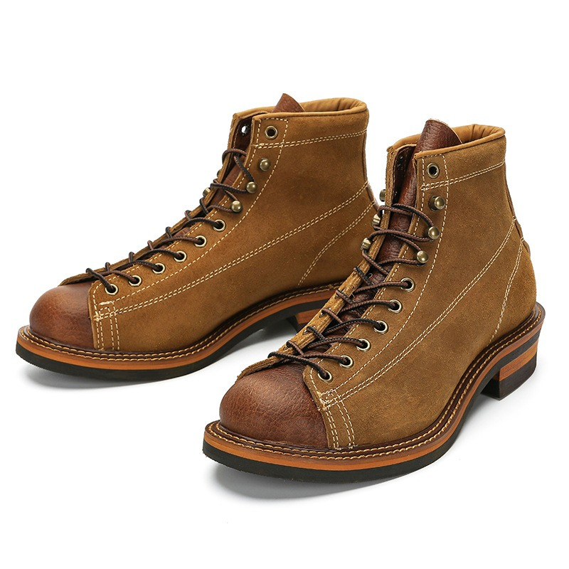Guipure Lace Panel - Sepatu Boots Kulit Asli Pria Vintage