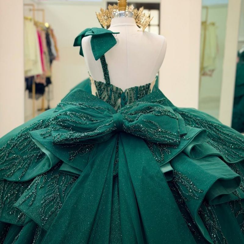 Gaun Quinceanera Hijau Meksiko - Tassel Fringe Trim ulasan dan harga