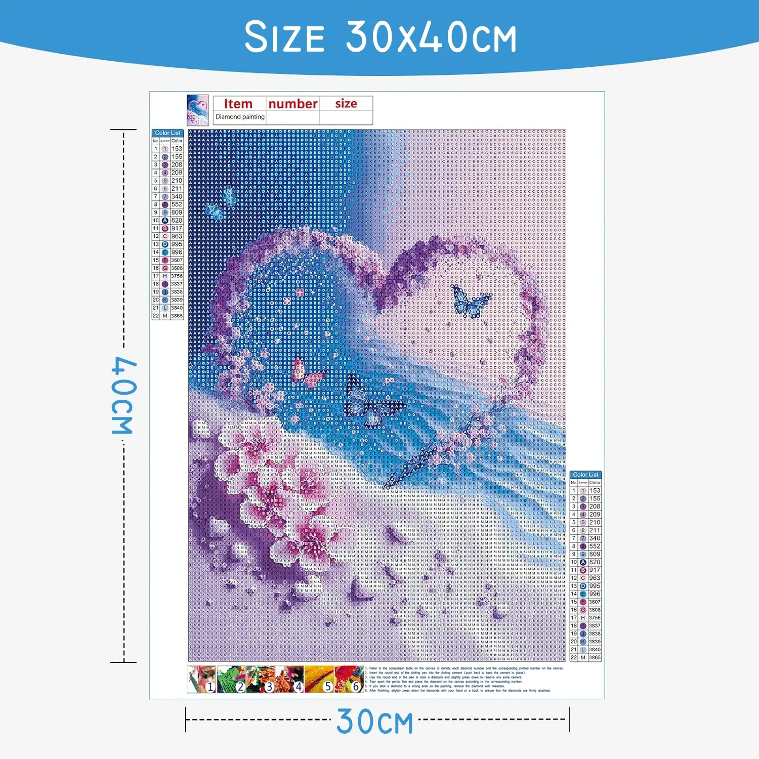 1pc Lukisan Berlian Tanpa Bing - Embroidery Embellishments ulasan dan harga