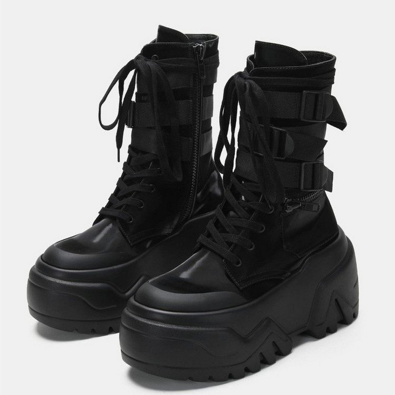 Sepatu Bot Motor Platform Teba - Guipure Lace Panel ulasan dan harga