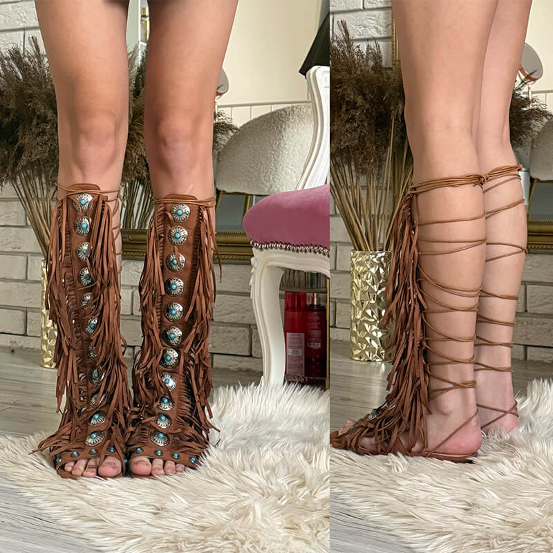 Onlymaker Sandal Datar Wanita  - Tassel Fringe Trim ulasan dan harga